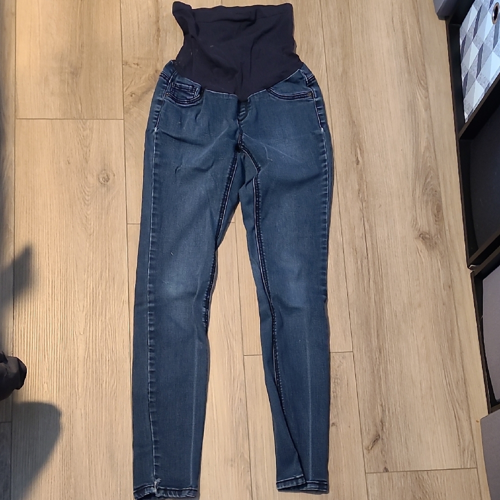 Indigo Blue Women's Dark Wash Maternity Jeggings